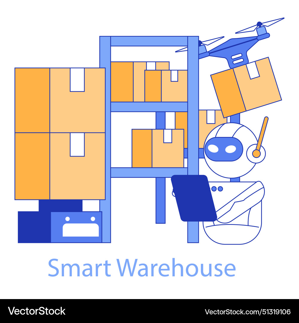 Smart warehouse concept Royalty Free Vector Image