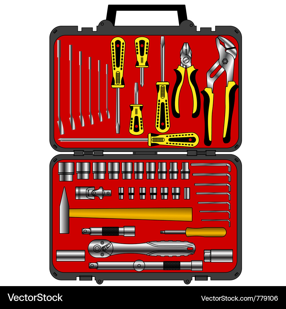 Tool Set in a Box Vector Image