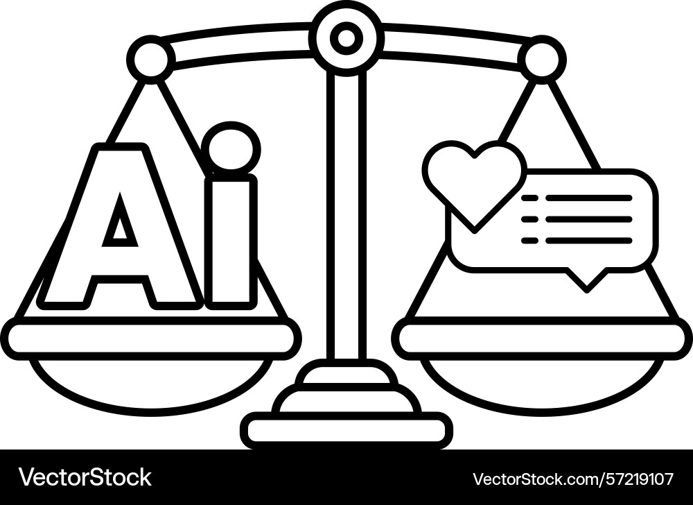 A scale with the letters ai on one side A scale with the letters ai on one side vector image