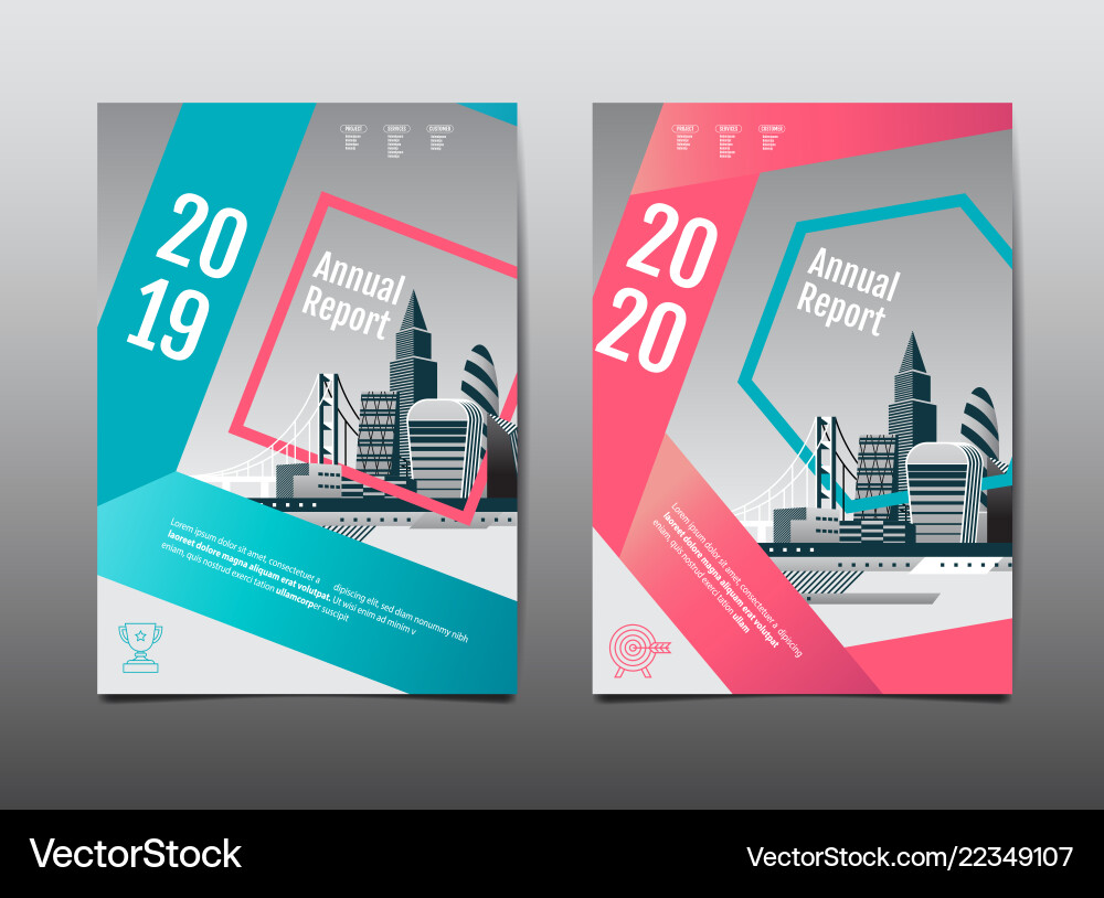 Annual Report Cover - Cityscape Vector Image
