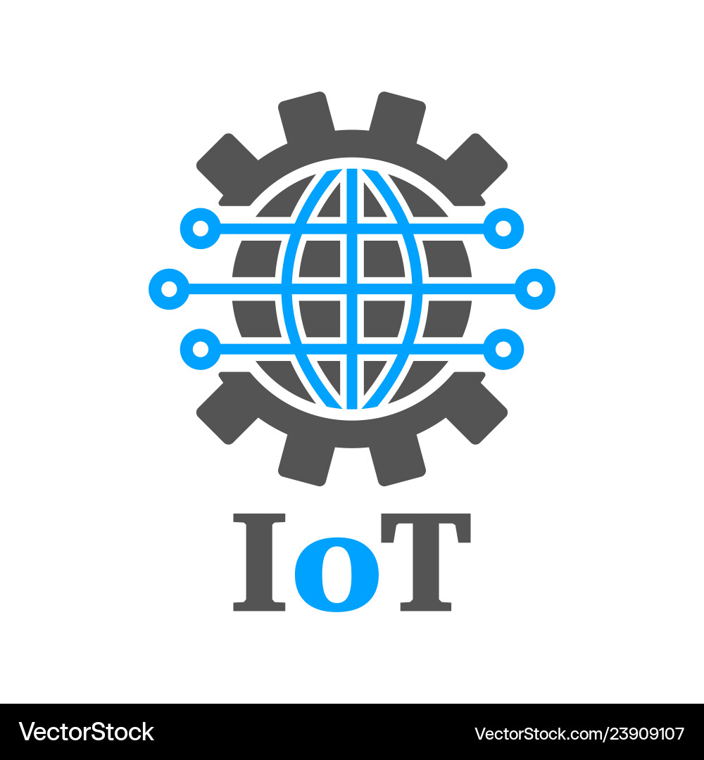 Earth in the form of a gear iot planet ai Vector Image
