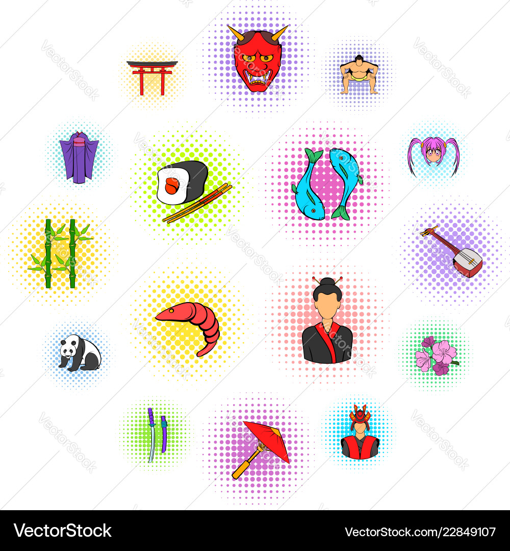 Japan icons set Japan icons set Vector Image