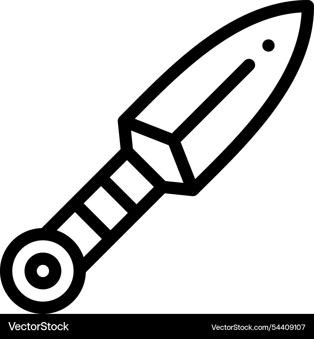 Kunai icon thin linear style design isolated Vector Image