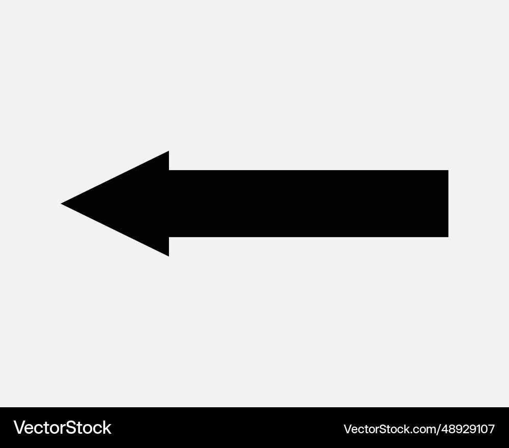 Left arrow icon west side direction path back sign Left arrow icon west side direction path back sign vector image