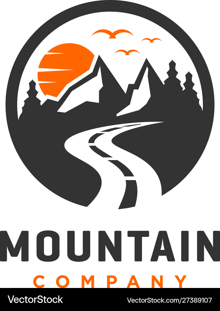 Mountain Landscape Logo Royalty Free Vector Image