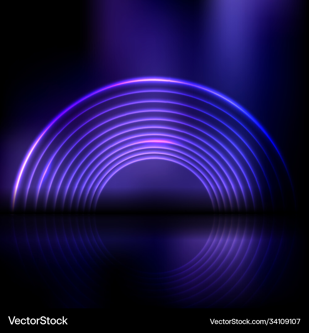 Neon Tunnel Abstract Background Vector Image