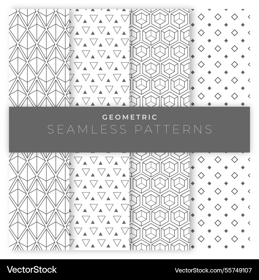 Set of geometric patterns with white background vector image