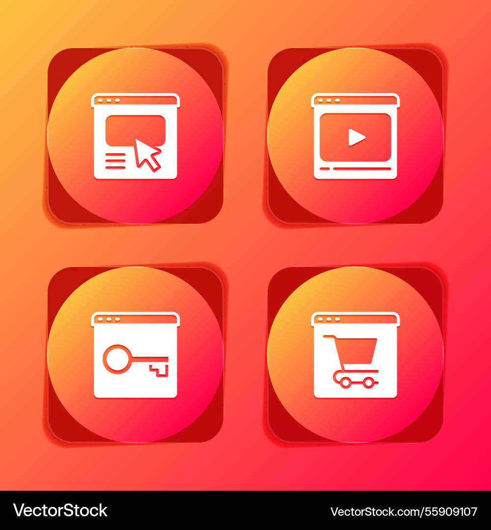 Set ui or ux design online play video secure Set ui or ux design online play video secure vector image