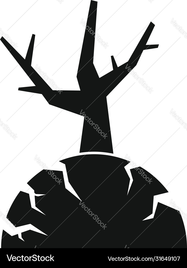 Tree drought icon simple style Vector Image