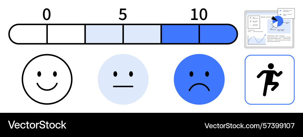 Visualizing performance metrics with ratings Visualizing performance metrics with ratings vector image