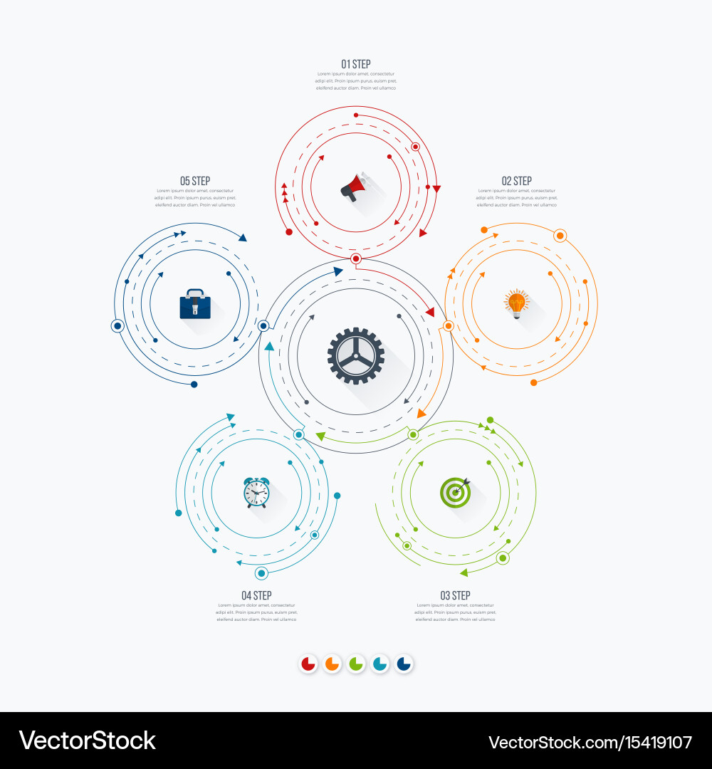 Workflow Diagram Template with Circles Vector Image