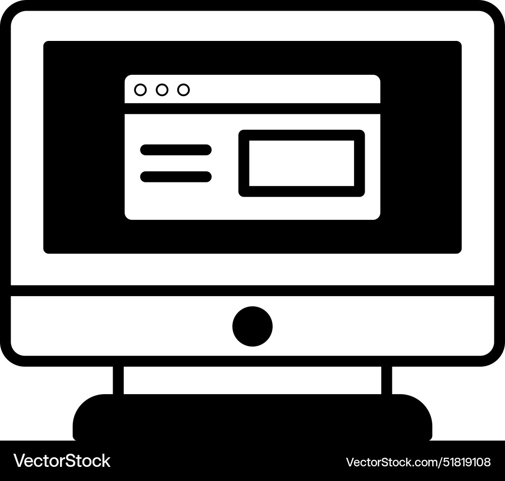 A computer monitor with black and white screen A computer monitor with black and white screen vector image