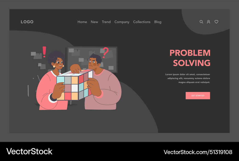 Collaborative problem-solving concept flat Collaborative problem-solving concept flat vector image