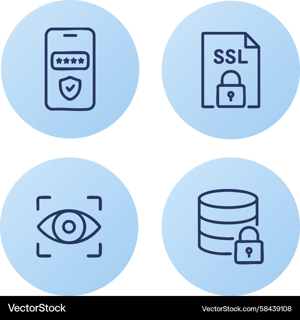 Data Security Icon Set Vector Image