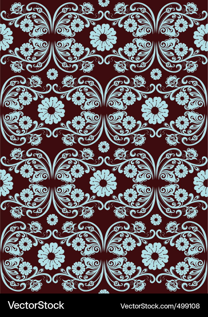 Floral Scroll Pattern Vector Image