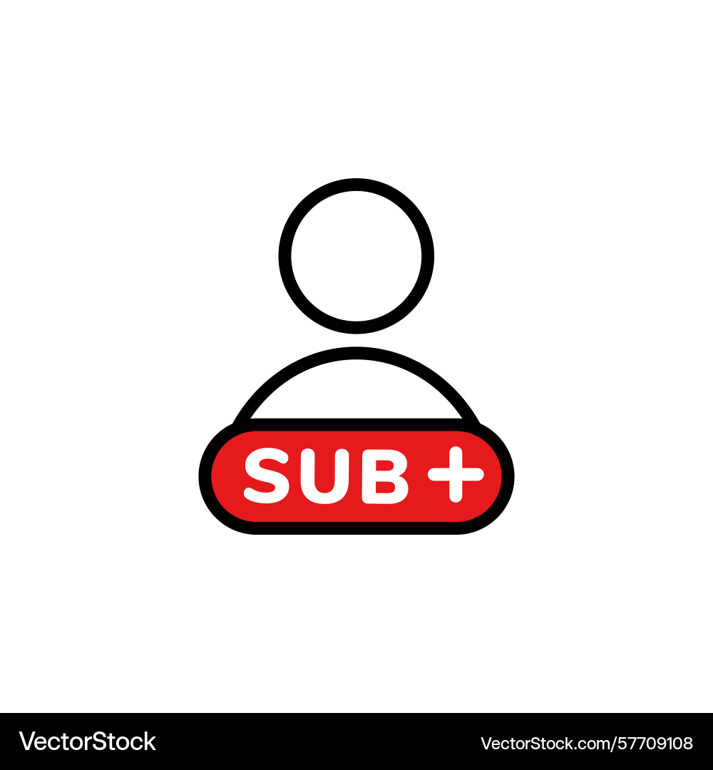 Icon des Benutzers mit Abo-Taste in minimal Vektorbild