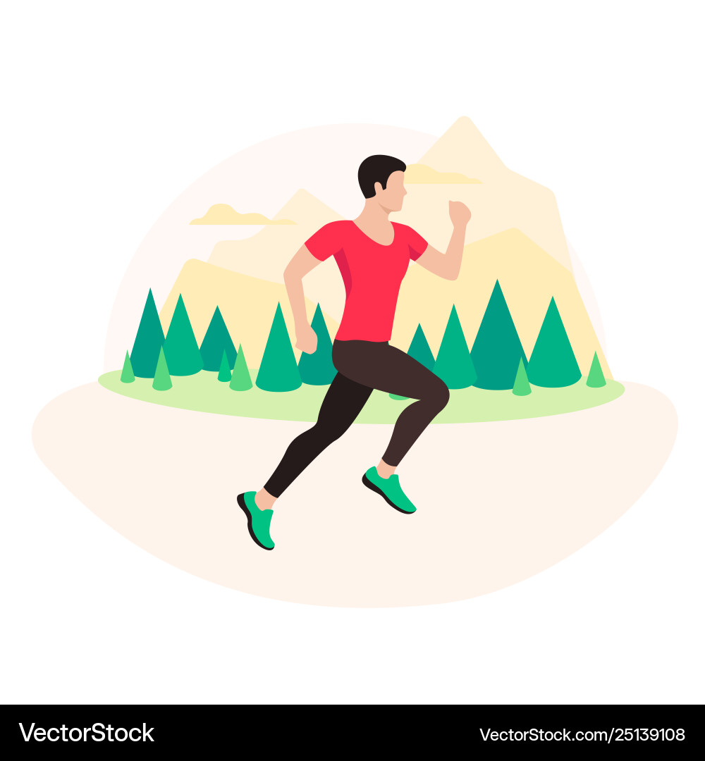 Jogging and running man runner in motion Jogging and running man runner in motion vector image