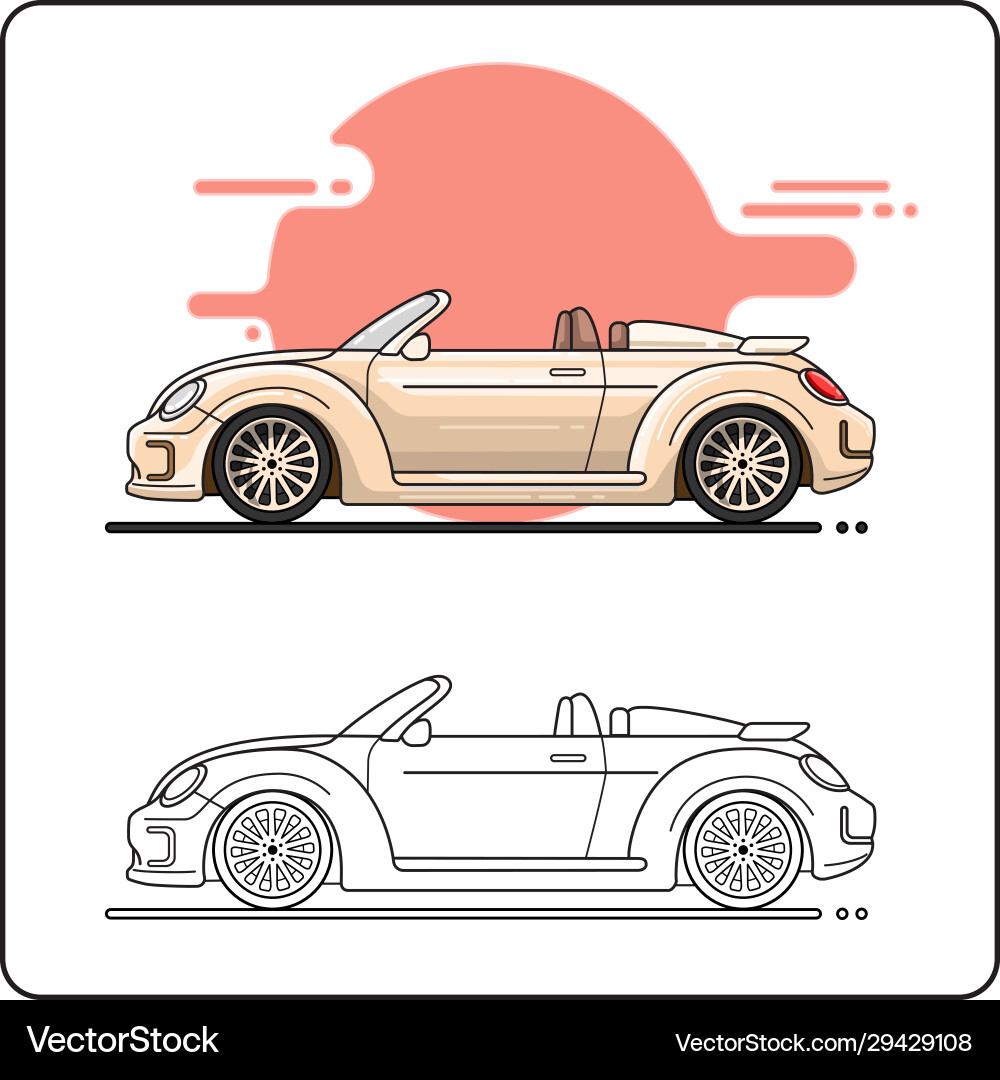 Pastel car vector image