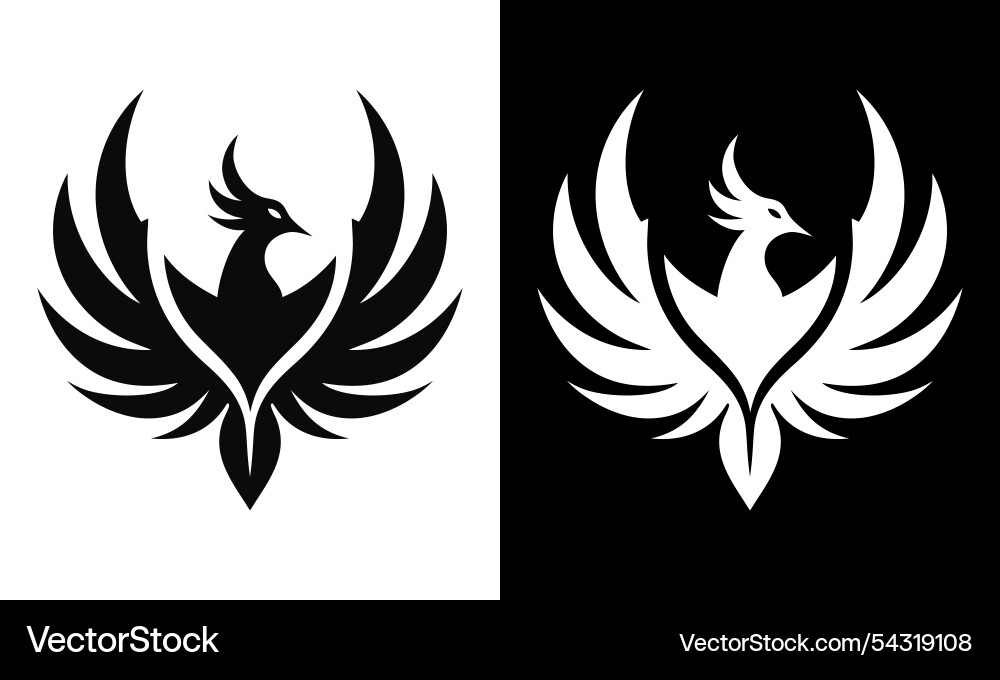 Phoenix bird with open wings Phoenix bird with open wings vector image
