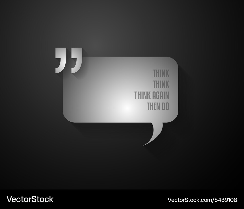 Quotation mark frame with flat style and space vector image
