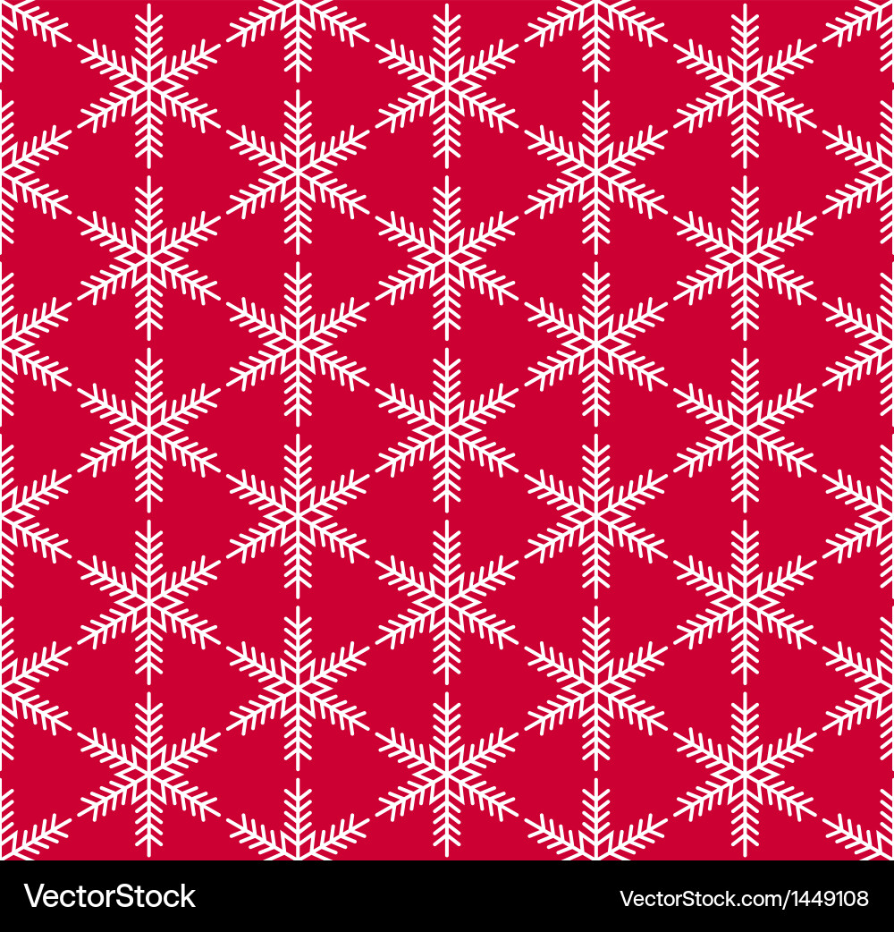 Red Snowflake Seamless Pattern Vector Image