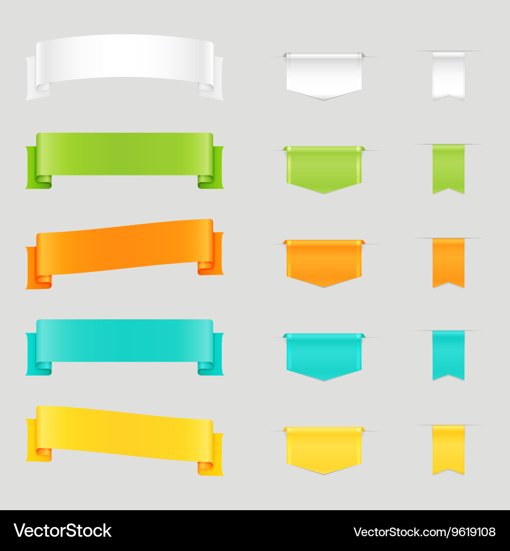 Set of colorful web ribbons and bookmarks vector image