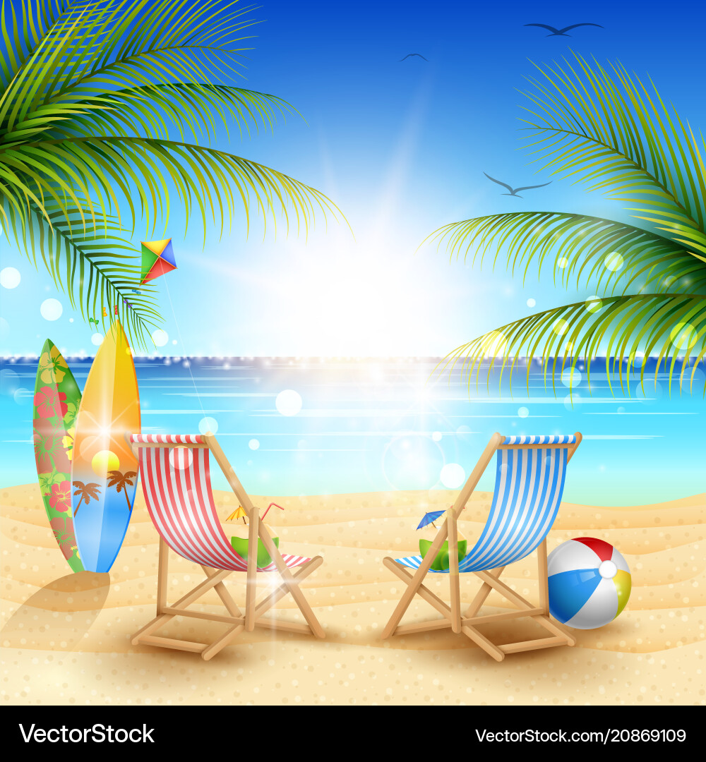 Beautiful summer beach background Beautiful summer beach background vector image