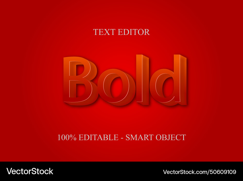 Bold editable text effect 3 dimension emboss Vector Image