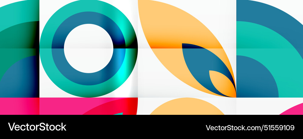 Circles and petals geometric beautiful abstract Vector Image