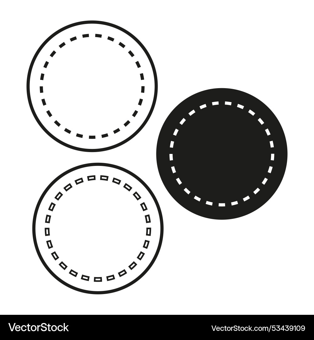 Circular badge icon dashed border design simple Circular badge icon dashed border design simple vector image