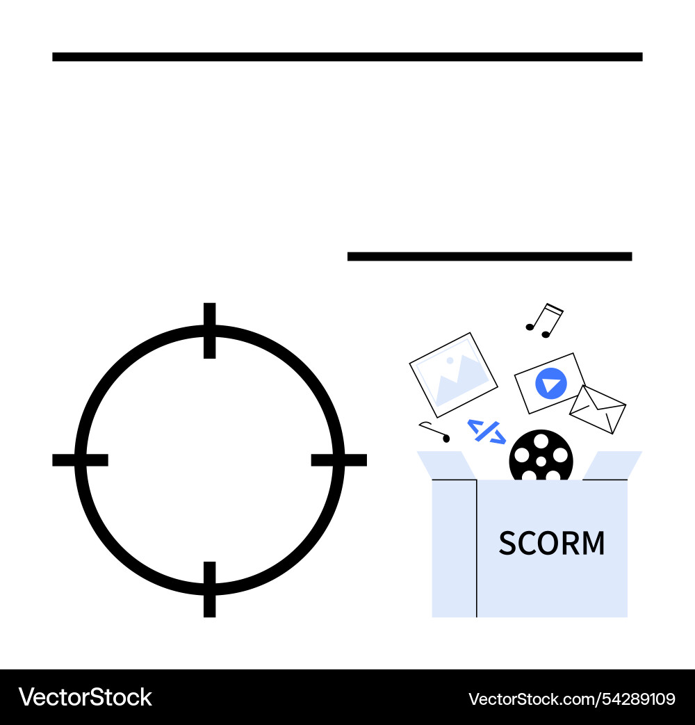Concept of e-learning content standardization Concept of e-learning content standardization vector image