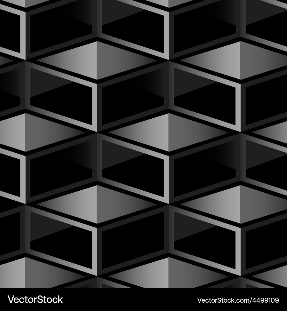 Dark Geometric Cube Pattern vector image