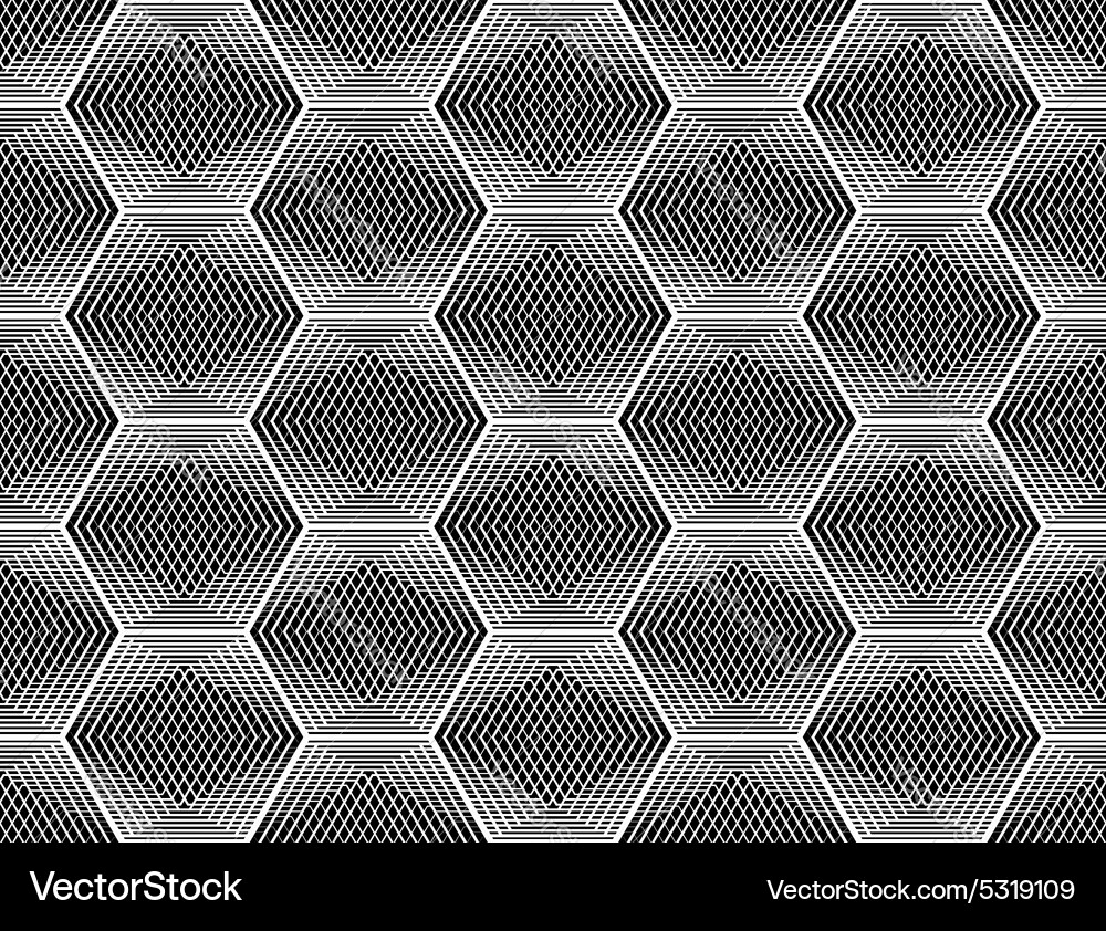 Design seamless monochrome hexagon pattern Vector Image