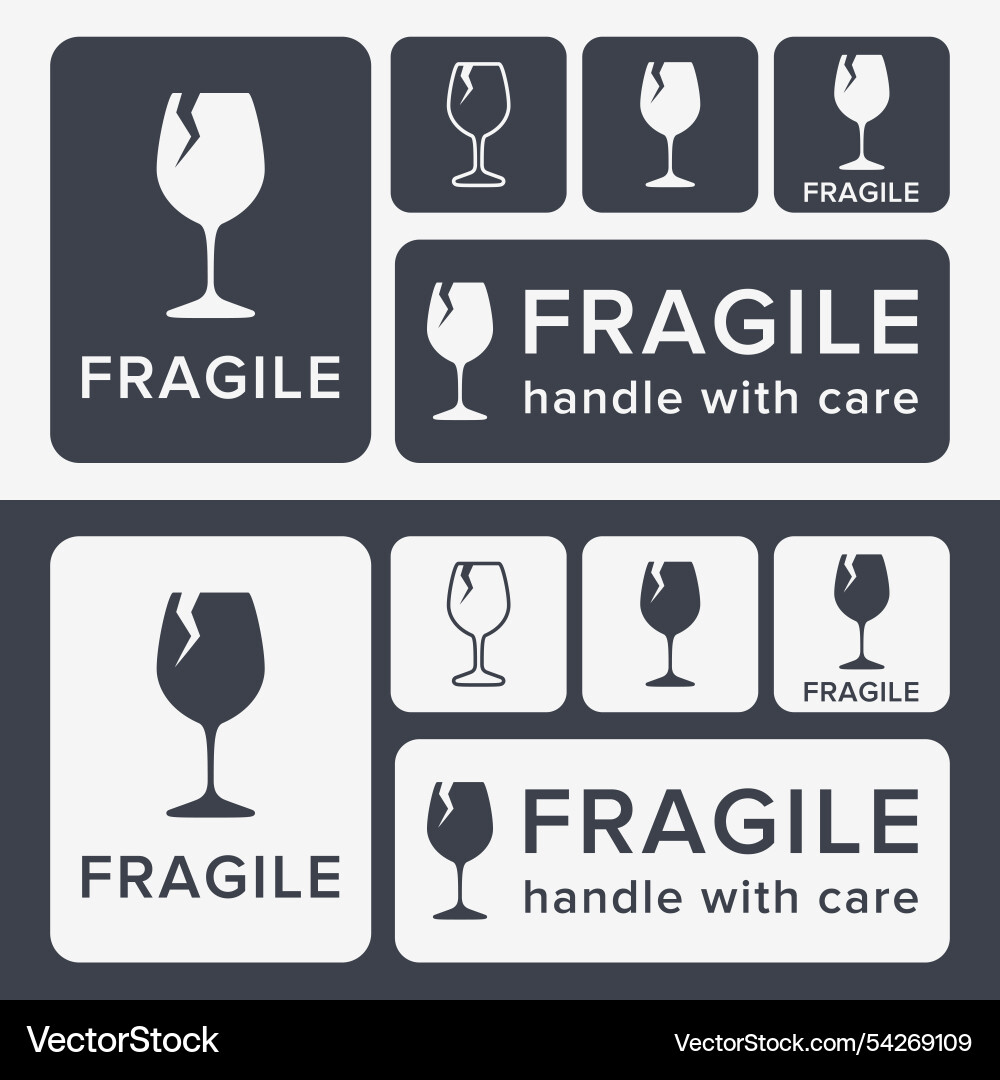 Fragile handle with care packaging symbol use vector image