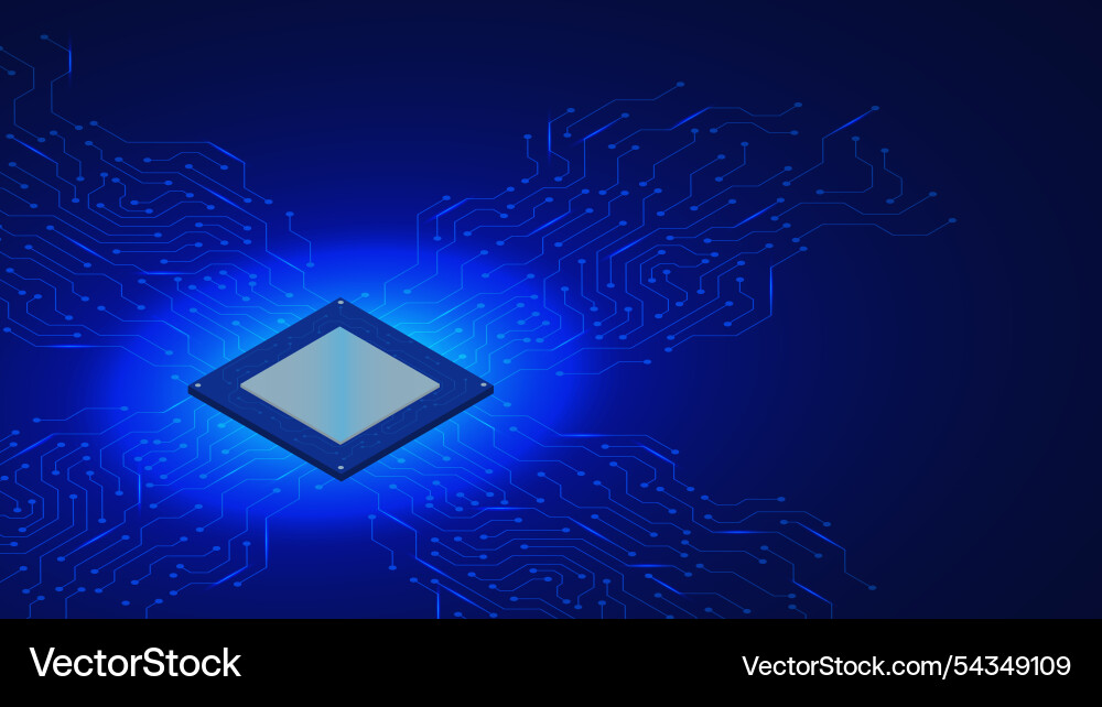 Futuristischer Mikrochip oder Computerprozessor Futuristischer Mikrochip oder Computerprozessor vektorbild