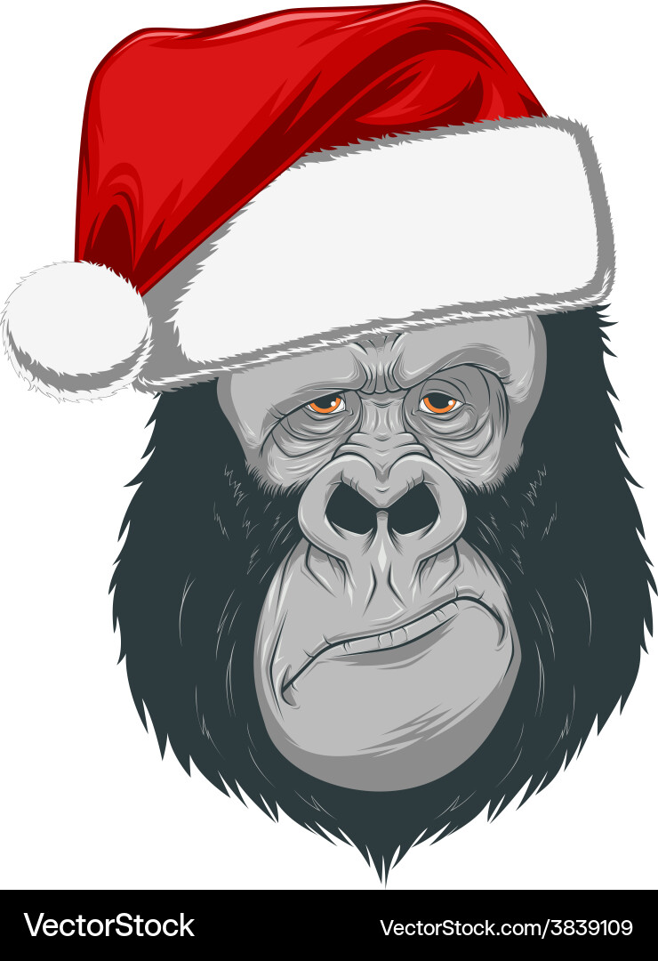 Head gorilla in a cap Vector Image