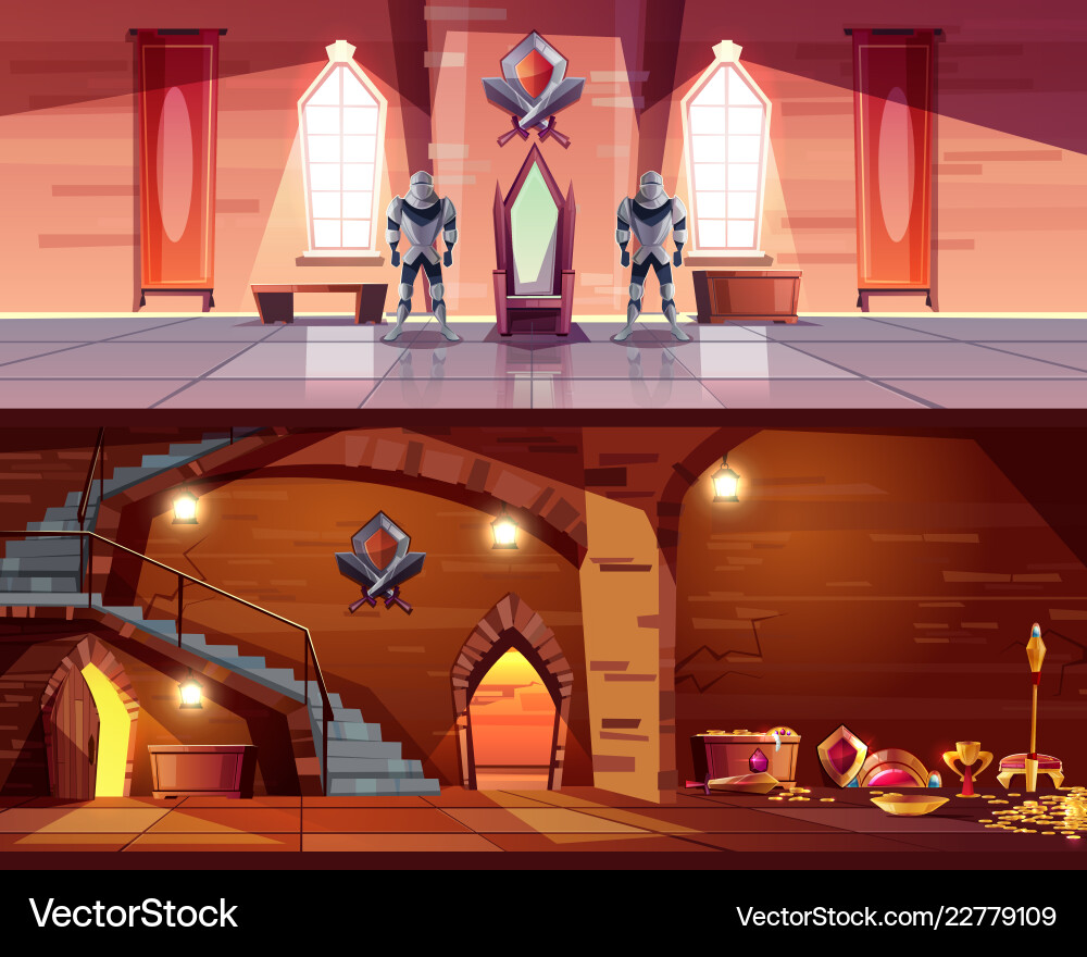 Medieval Castle Dungeon Interior Vector Image