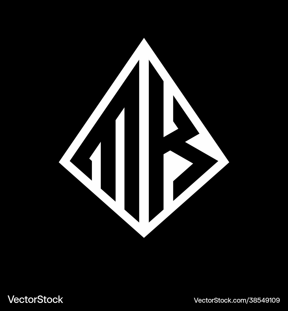 Mk logo letters monogram with prisma shape design Vector Image