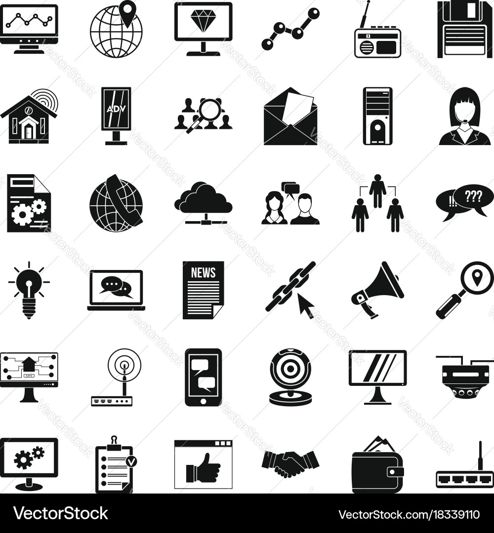 Adv file icons set simple style Vector Image