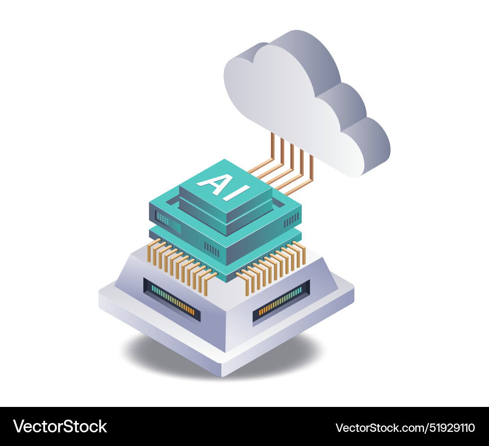 Artificial intelligence data management technology Vector Image