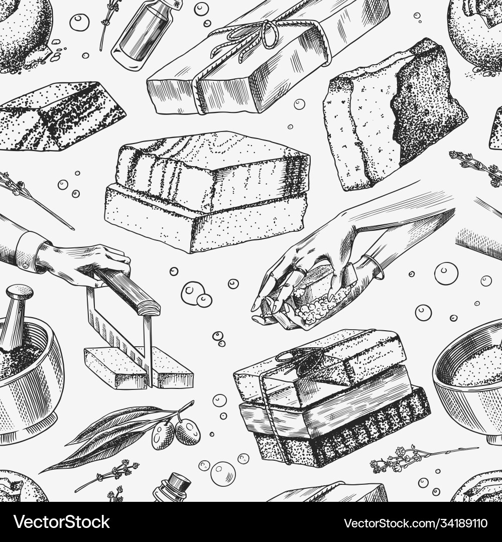 Bar Soap Pattern - Seamless vector image