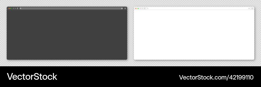Blank web browser window with toolbar and search Blank web browser window with toolbar and search vector image