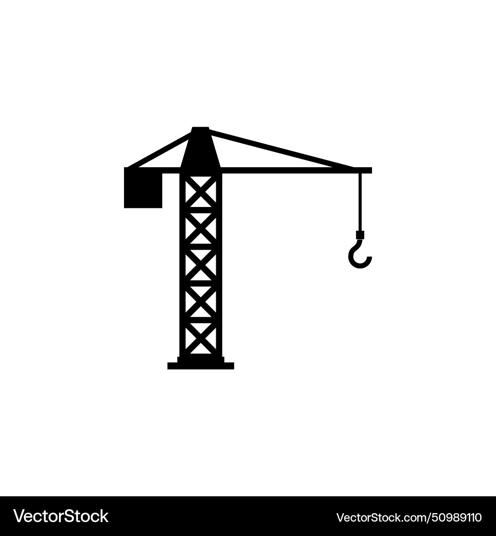 Building tower crane flat icon Royalty Free Vector Image
