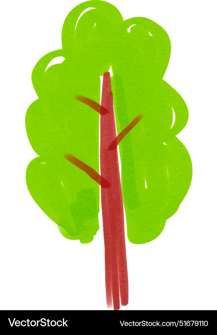 Child drawing of tree Royalty Free Vector Image