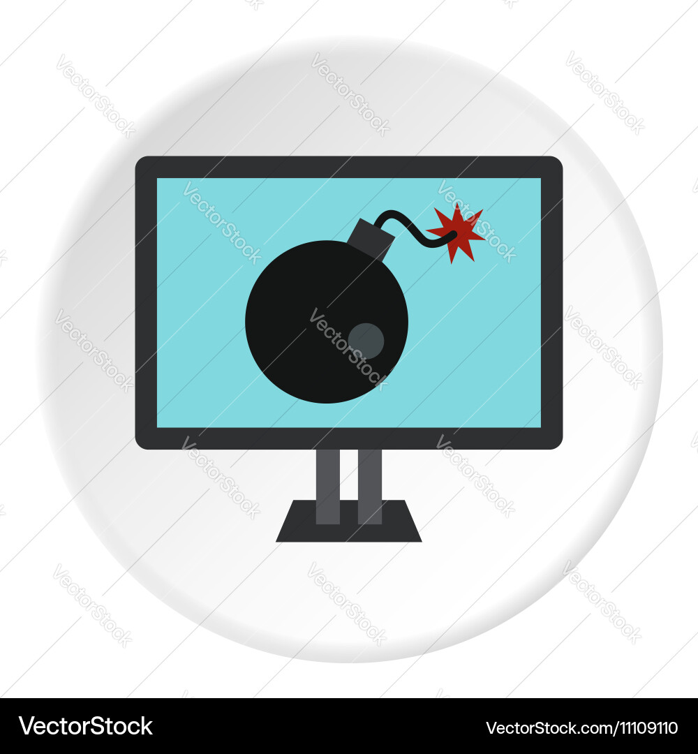 Computer hacking icon flat style vector image