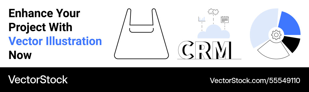 Crm integration data analysis and business vector image
