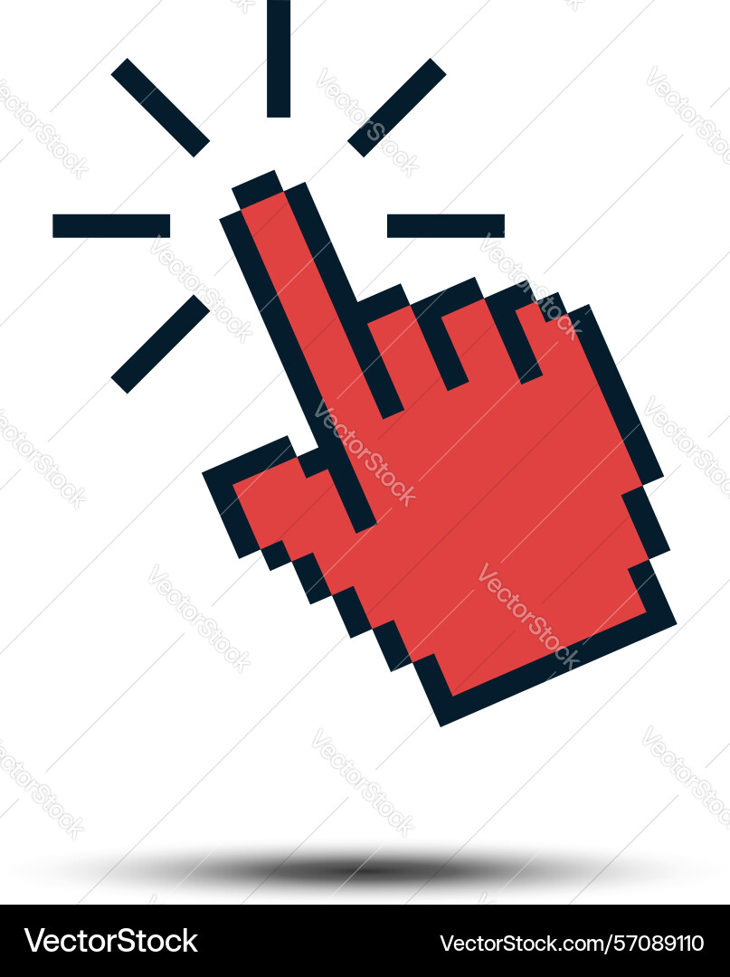 Cursor-Pointer-Symbolvorlage auf den Finger Pixel Cursor-Pointer-Symbolvorlage auf den Finger Pixel vektorbild