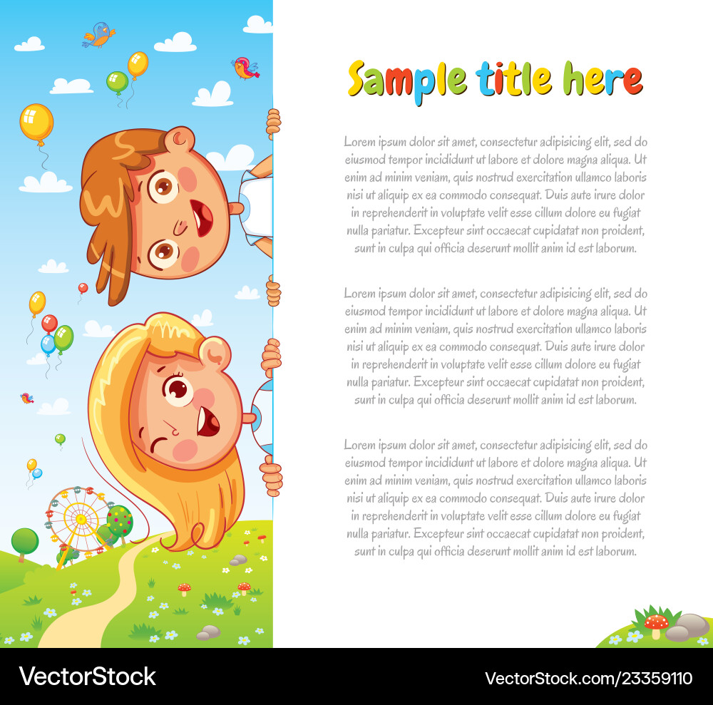 Design with children and summer background Design with children and summer background vector image