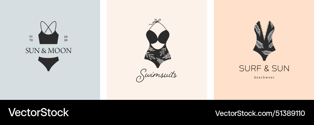 Elegant luxury lingerie and underwear logos Elegant luxury lingerie and underwear logos vector image