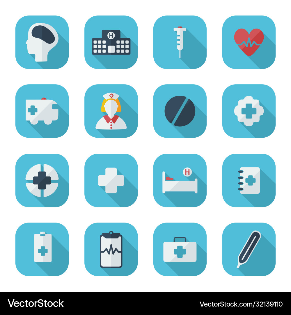 Flat concept set modern design with shadow vector image